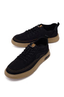 Derimoz Zero Erkek Siyah Bağcıklı Kumaş Sneaker | Derimod