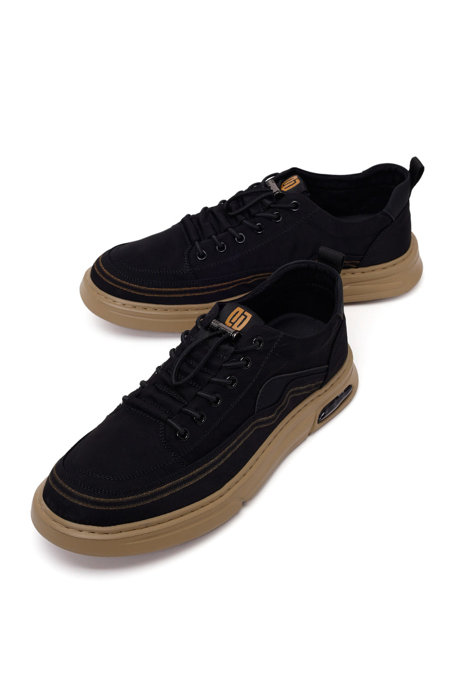 Derimoz Zero Male Black Lace-Up Fabric Sneaker