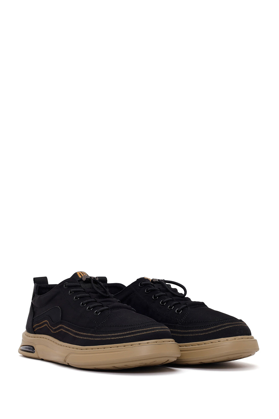 Derimoz Zero Male Black Lace-Up Fabric Sneaker