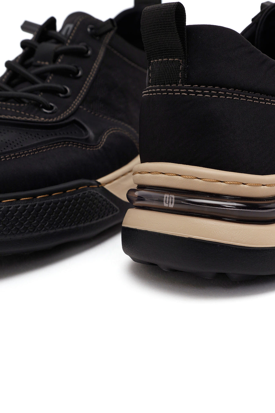 Derimod Zero Male Black Lace-Up Thick-Soled Fabric Sneakers