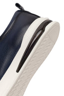 Erkek Lacivert Bağcıklı Deri Sneaker | Derimod