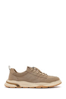 Derimod Zero Male Beige Lace-Up Fabric Sneakers | Derimod