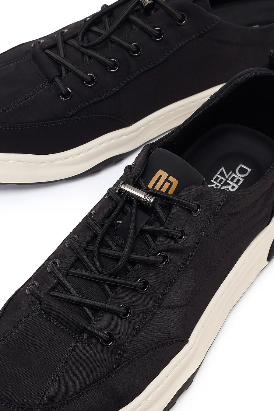 Derimod Zero Male Black Lace-Up Fabric Sneakers