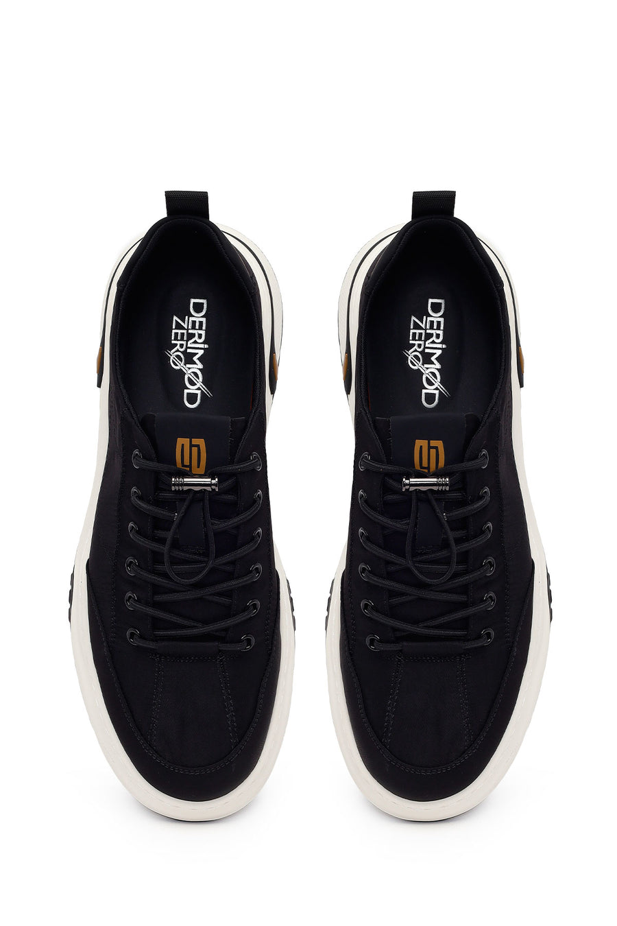 Derimod Zero Male Black Lace-Up Fabric Sneakers