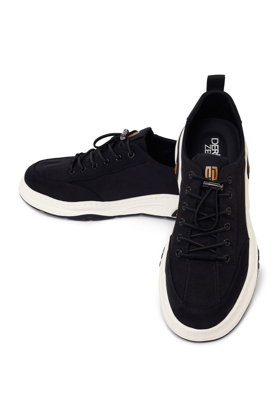 Derimod Zero Male Black Lace-Up Fabric Sneakers