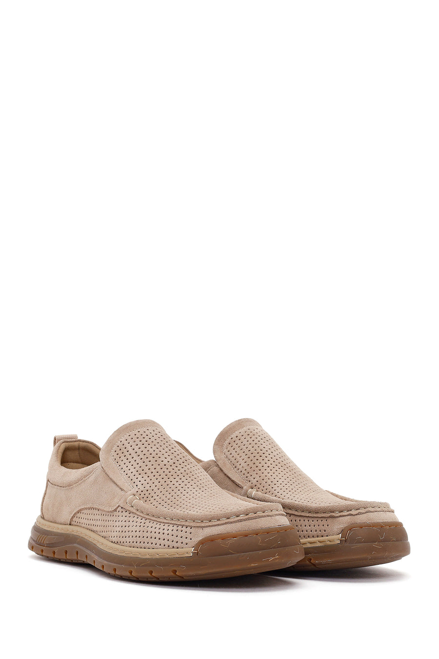 Derimod Fly Male Beige Suede Leather Casual Loafer