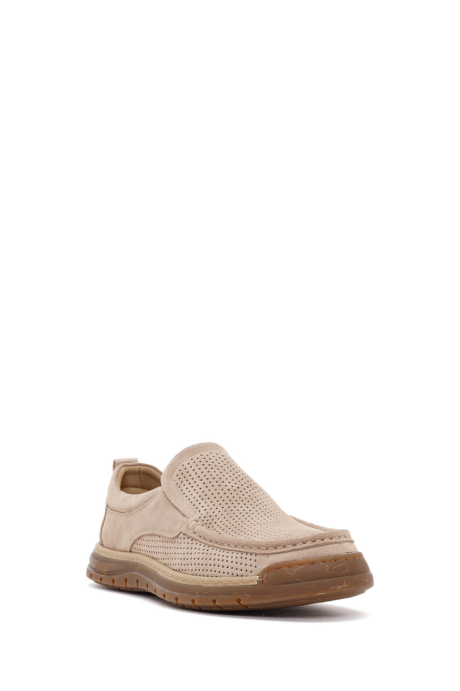 Derimod Fly Male Beige Suede Leather Casual Loafer