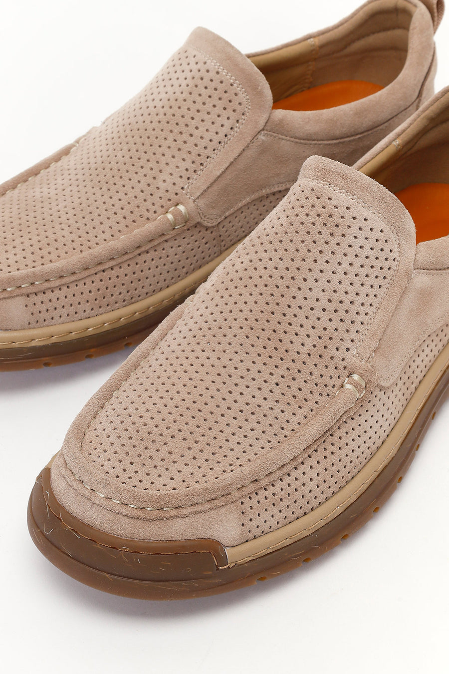 Derimod Fly Male Beige Suede Leather Casual Loafer