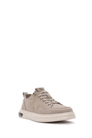 Men's Beige Lace-Up Chunky Sole Patterned Fabric Sneaker | Derimod