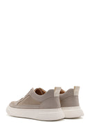 Men's Beige Lace-up Thick-Sole Fabric Sneaker | Derimod