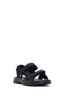 Men's Black Double Strap Leather Sandals | Derimod