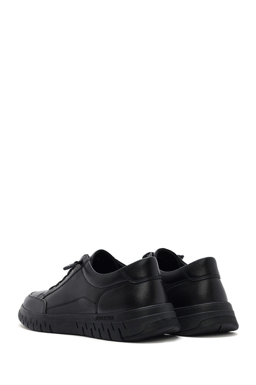 Men's Black Lace-up Leather Sneaker
