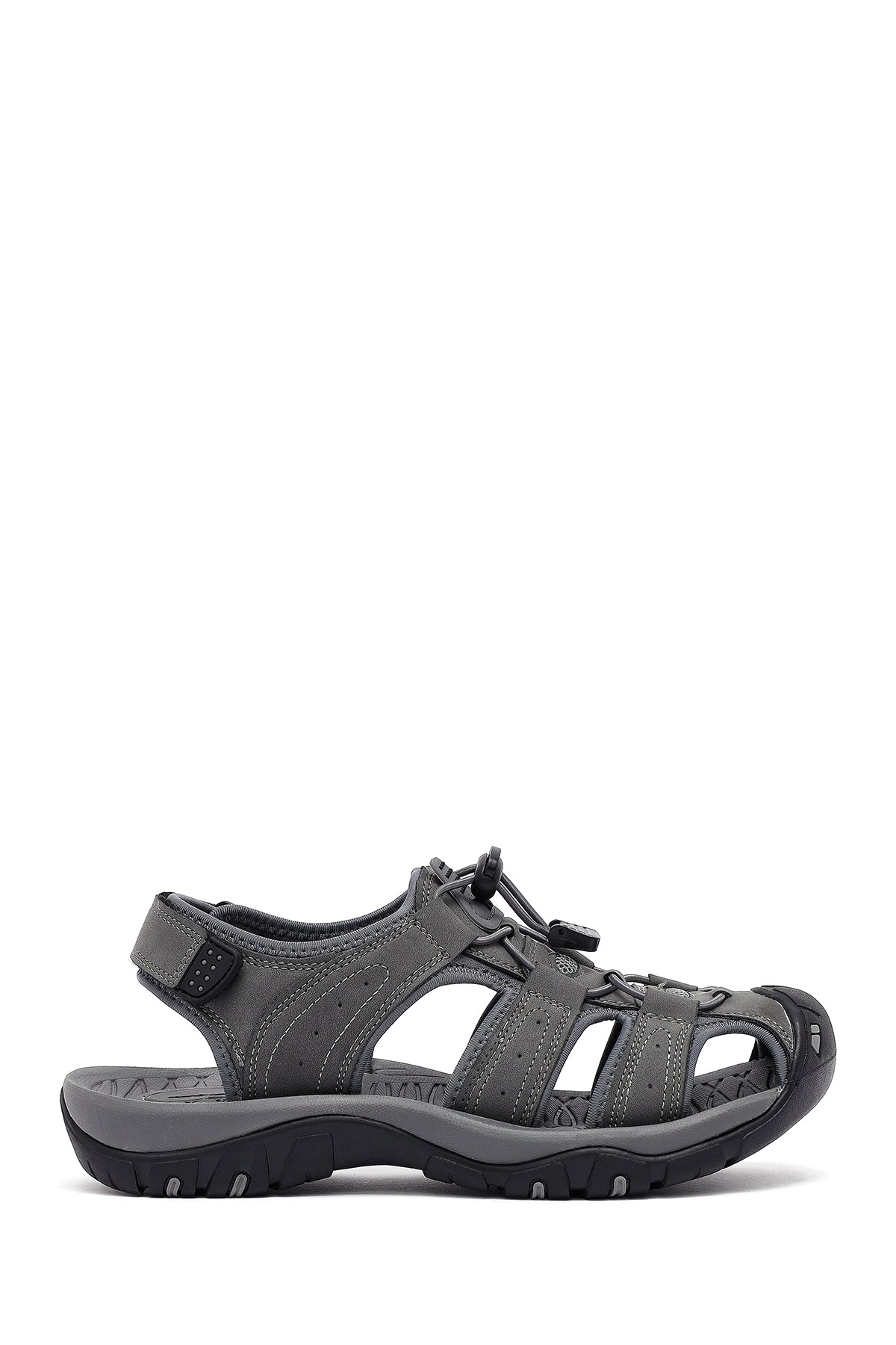 Erkek Gri Deri Sandalet 26SFD695114 | Derimod