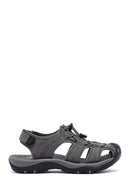 Erkek Gri Deri Sandalet | Derimod