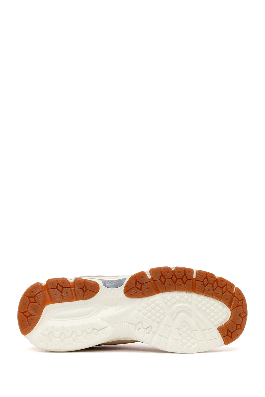 Male Beige Lace-Up Thick-Soled Suede Leather Sneaker