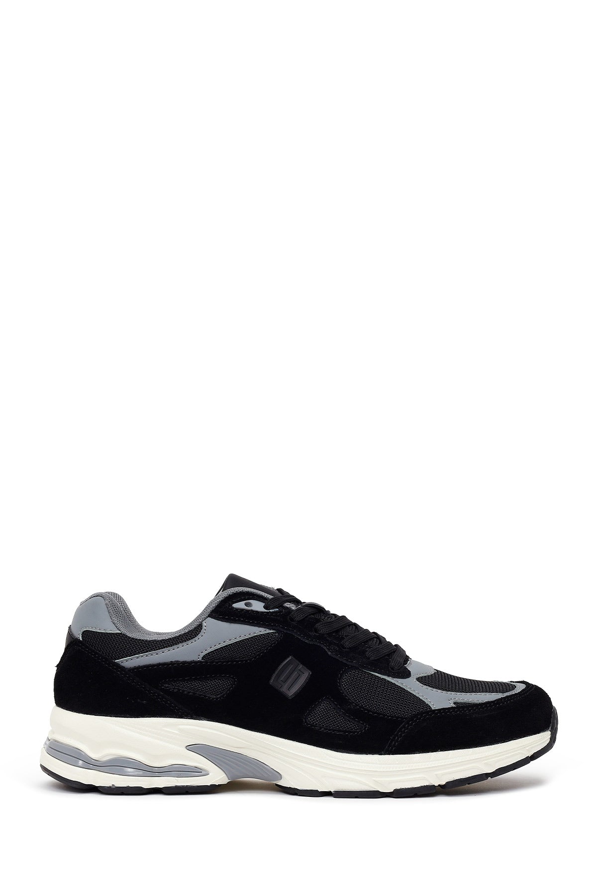 Erkek Siyah Bağcıklı Kalın Tabanlı Süet Deri Sneaker 26SFD696414 | Derimod
