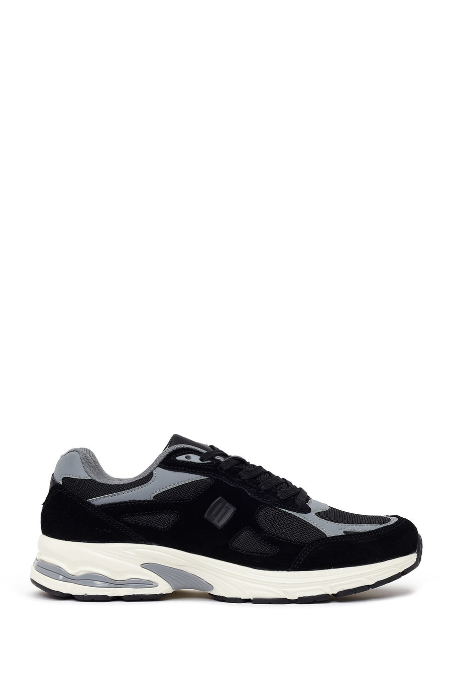 Male Black Lace-Up Thick-Soled Suede Leather Sneaker 26SFD696414 | Derimod
