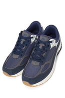 Erkek Lacivert Kalın Tabanlı Bağcıklı Sneaker | Derimod