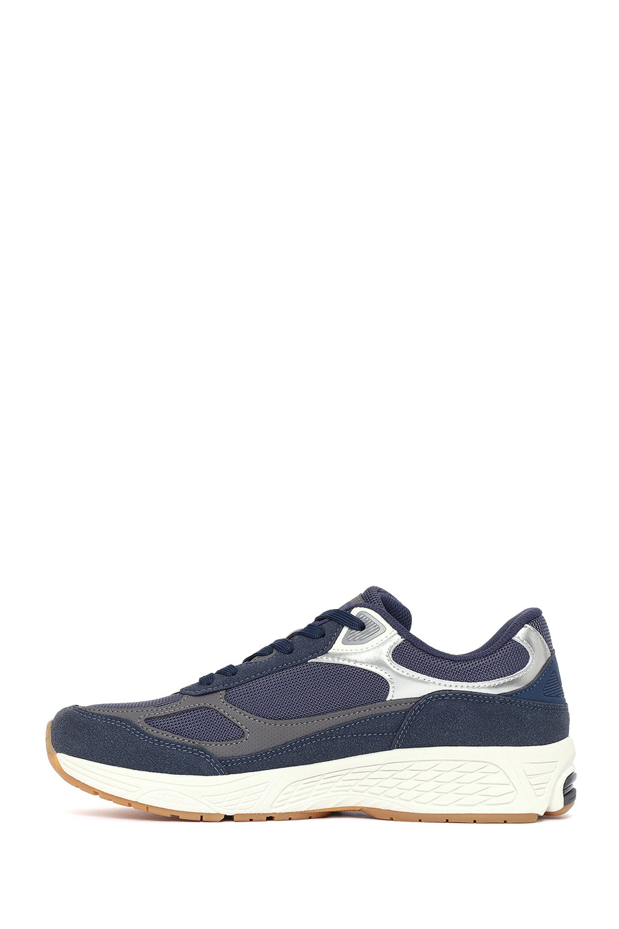 Erkek Lacivert Kalın Tabanlı Bağcıklı Sneaker