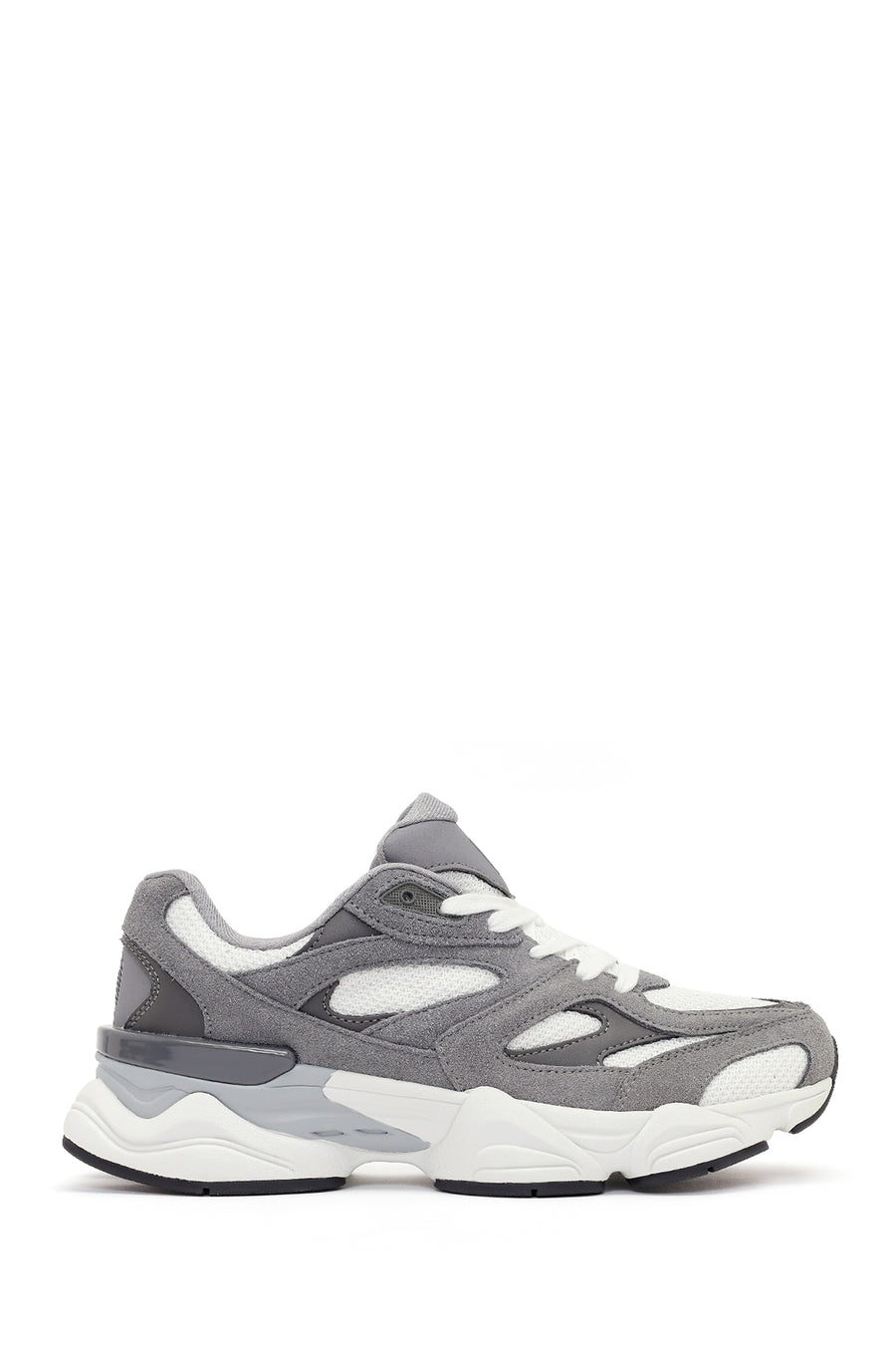Men's Grey Lace-Up Chunky Leather Sneaker 26SFD696714 | Derimod