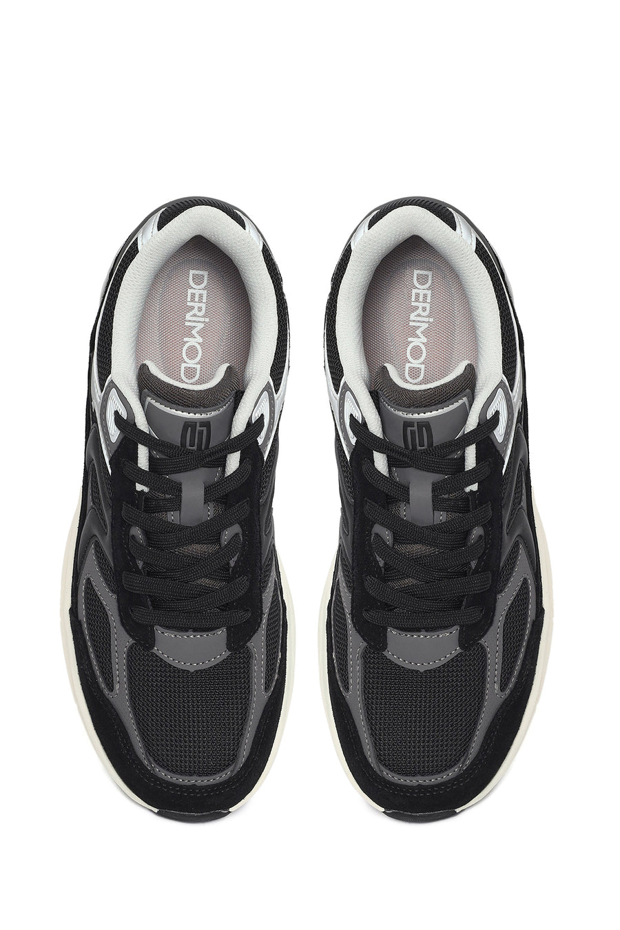 Men's Black Thick Sole Lace Up Leather Sneaker