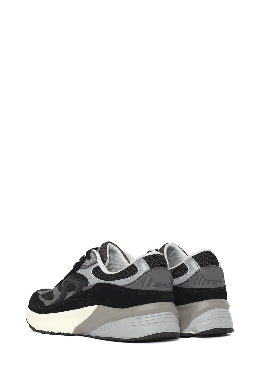 Men's Black Thick Sole Lace Up Leather Sneaker