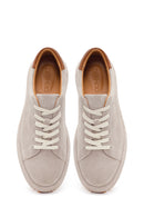 Men's Gray Lace-Up Suede Leather Sneaker | Derimod