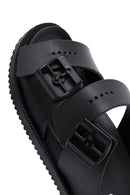 Erkek Siyah Çift Tokalı Terlik | Derimod