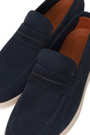 Erkek Lacivert Nubuk Deri Loafer | Derimod