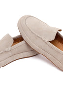 Men's Gray Suede Leather Casual Loafer | Derimod