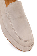 Men's Gray Suede Leather Casual Loafer | Derimod