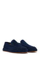 Men's Navy Blue Suede Leather Casual Loafer | Derimod