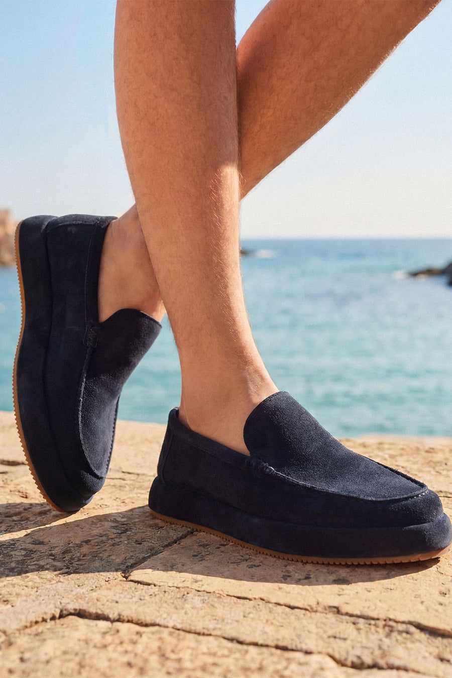 Men's Navy Blue Suede Leather Casual Loafer