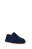 Men's Navy Blue Suede Leather Casual Loafer | Derimod