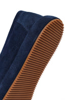 Men's Navy Blue Suede Leather Casual Loafer | Derimod