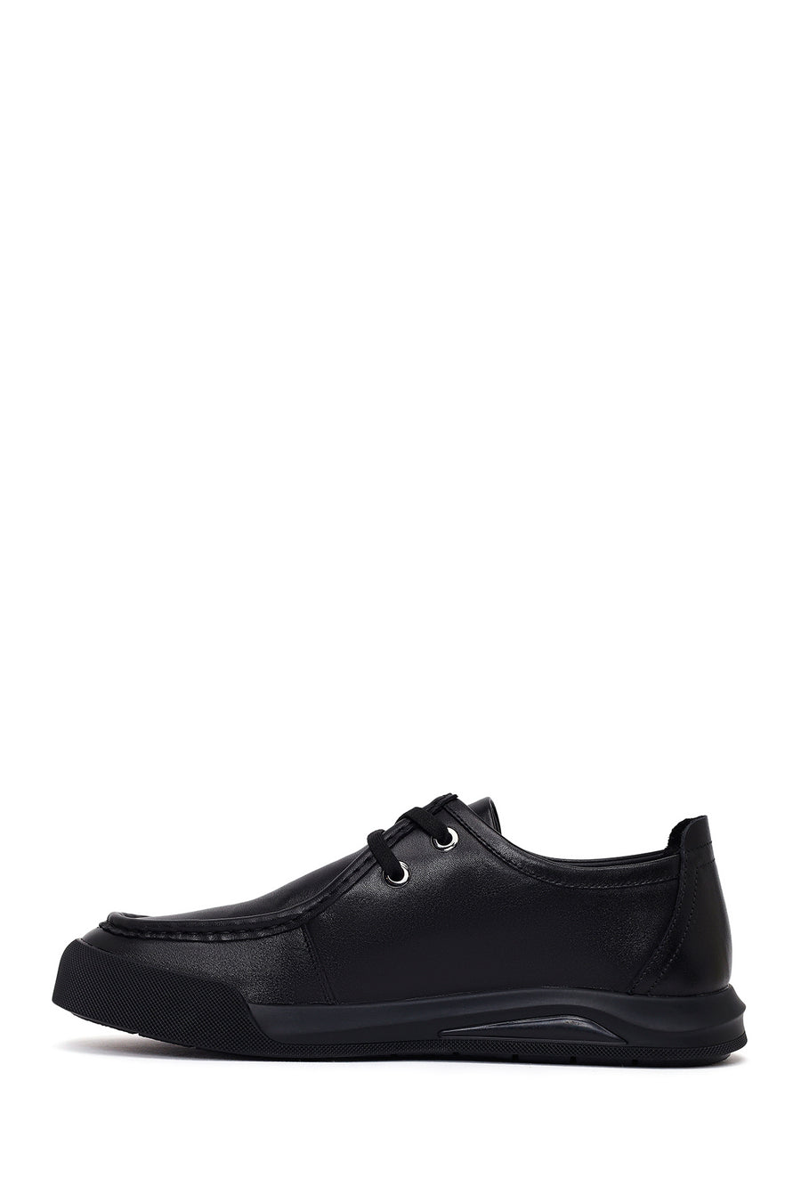 Male Black Lace-Up Leather Casual Shoes