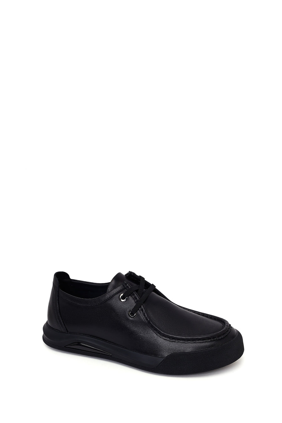 Male Black Lace-Up Leather Casual Shoes