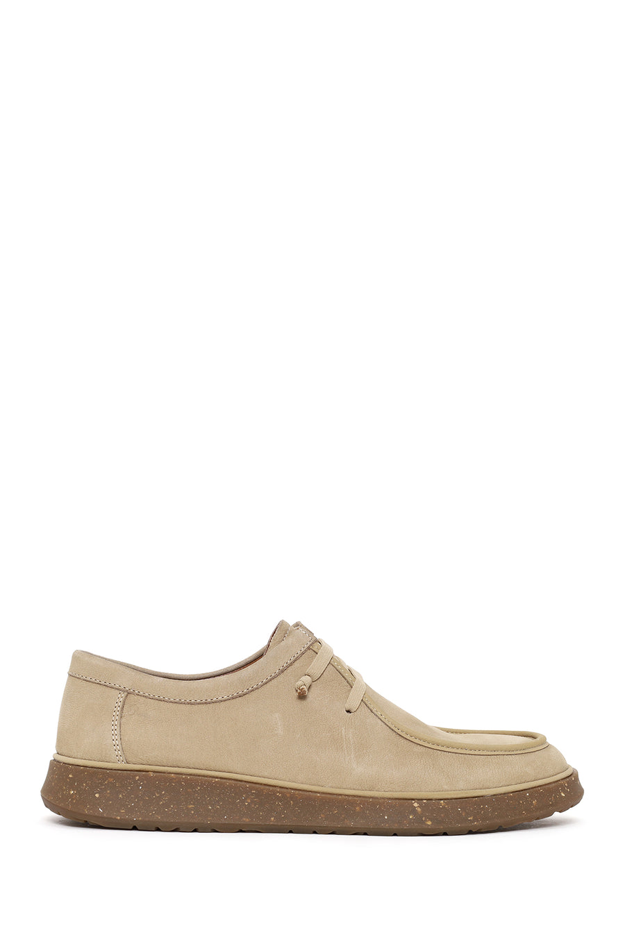 Male Beige Lace-Up Nubuck Leather Casual Shoes 26SFD6978V3 | Derimod