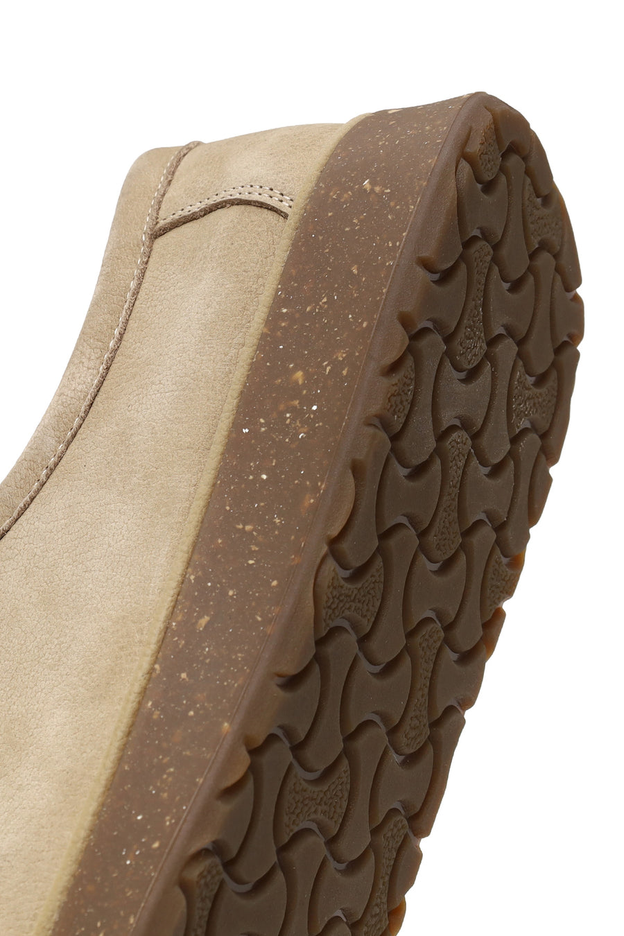 Male Beige Lace-Up Nubuck Leather Casual Shoes
