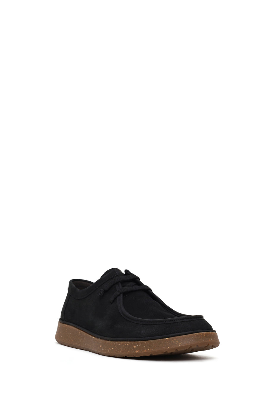 Male Black Lace-up Nubuck Leather Casual Shoes