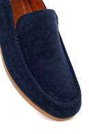 Erkek Lacivert Süet Deri Loafer | Derimod
