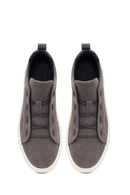 Erkek Gri Bağcıklı Süet Deri Sneaker | Derimod