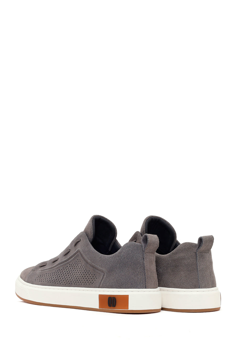 Erkek Gri Bağcıklı Süet Deri Sneaker