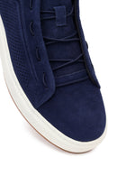 Erkek Mavi Bağcıklı Süet Deri Sneaker | Derimod