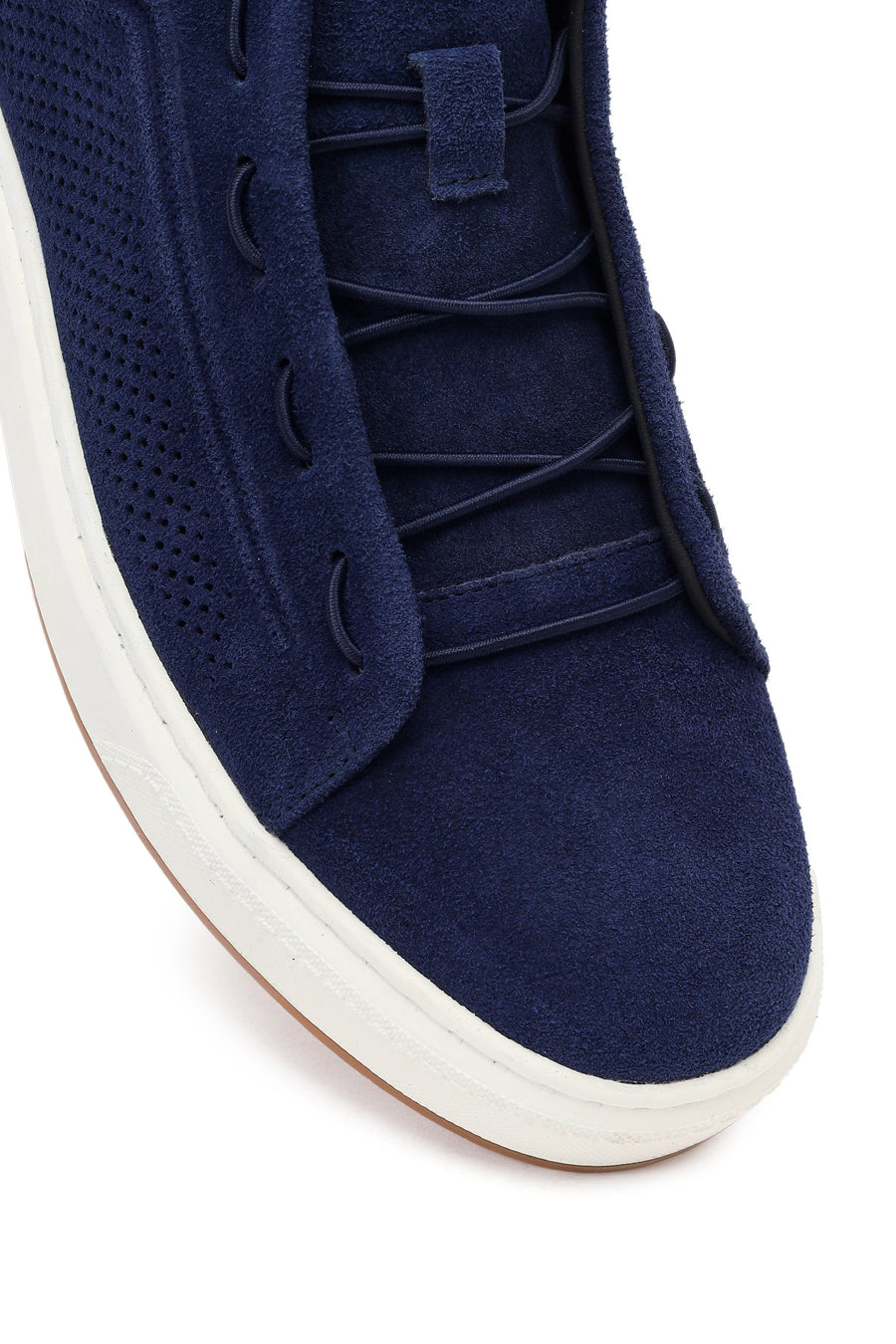 Male Navy Lace-Up Suede Leather Sneaker