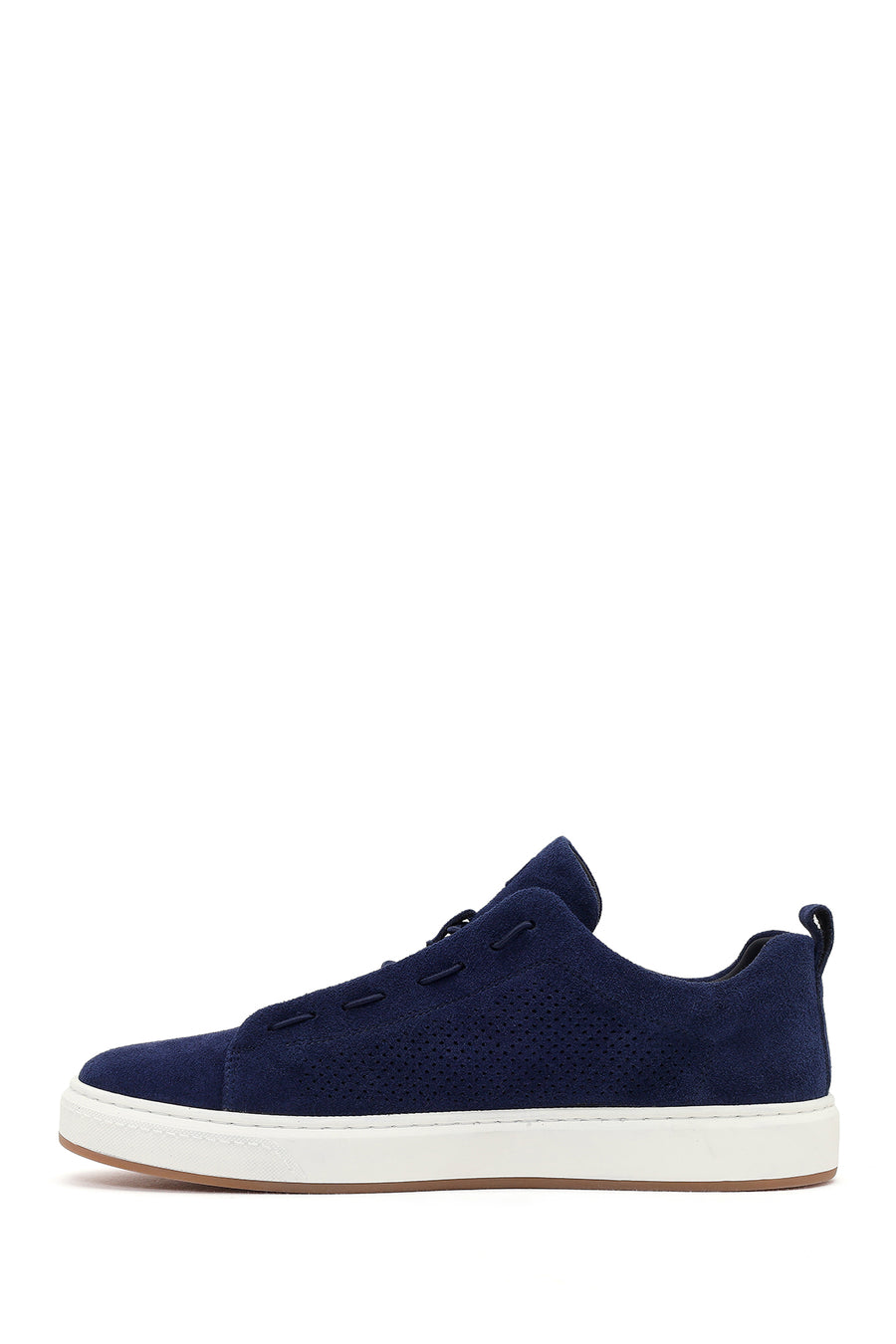 Male Navy Lace-Up Suede Leather Sneaker