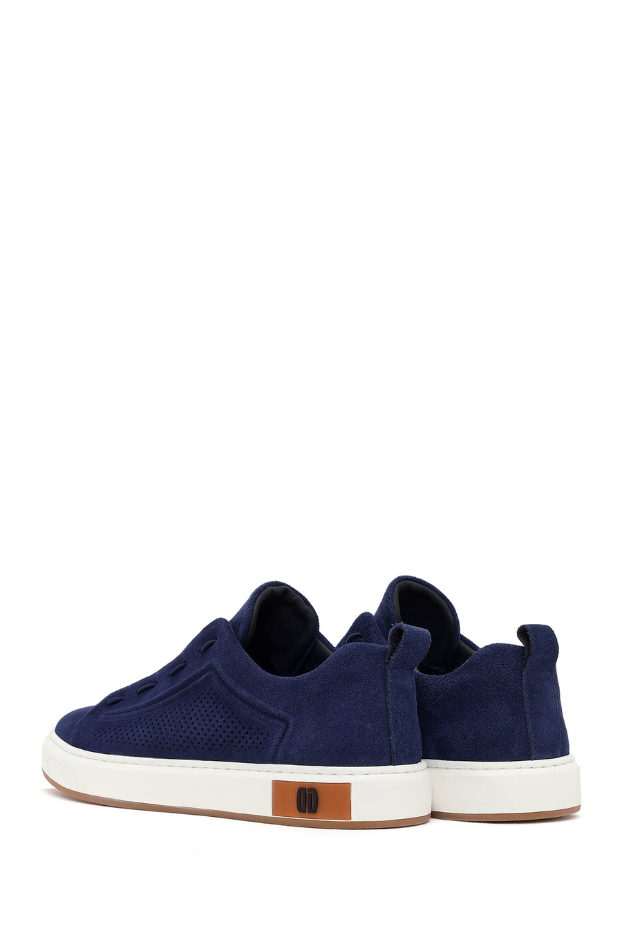 Male Navy Lace-Up Suede Leather Sneaker