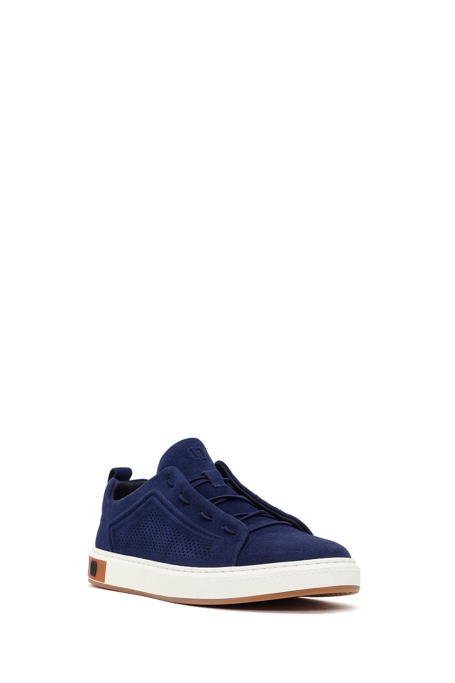 Male Navy Lace-Up Suede Leather Sneaker