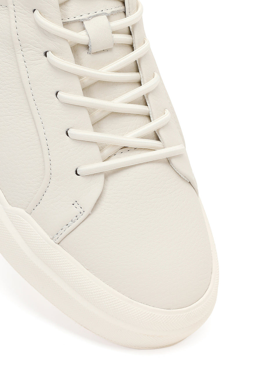 Men's White Lace-up Leather Sneaker