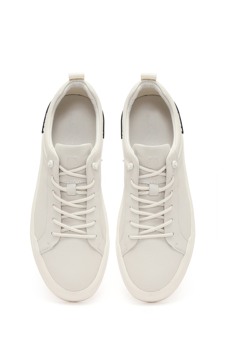 Men's White Lace-up Leather Sneaker